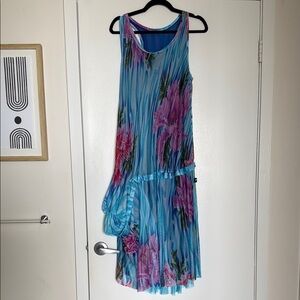 Y-3 Floral Blue and Pink Sleeveless Dress